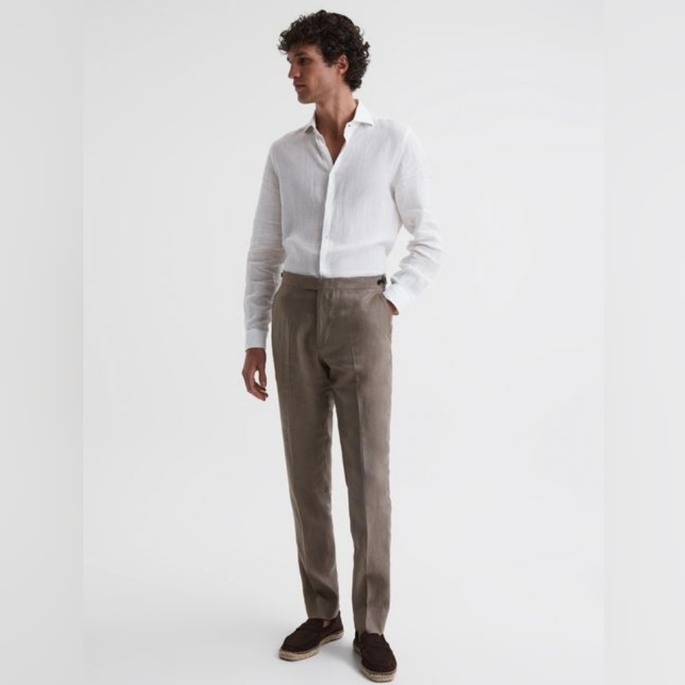 Reiss Men's Kin Linen Formal Trouser